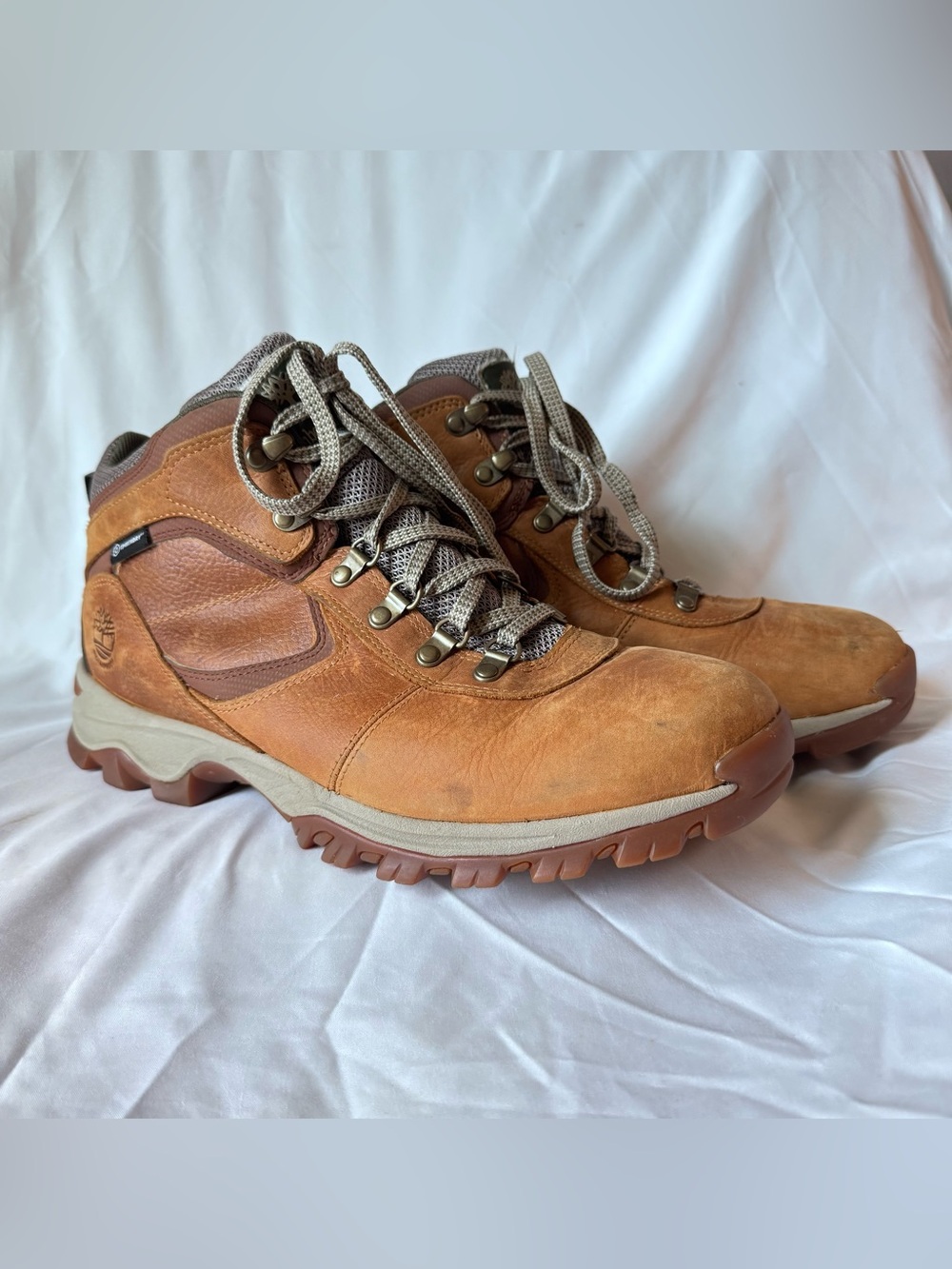 Timberland Mt Maddsen Mid Waterproof Hiking Boots Mens Light Brown Leather Sz 11